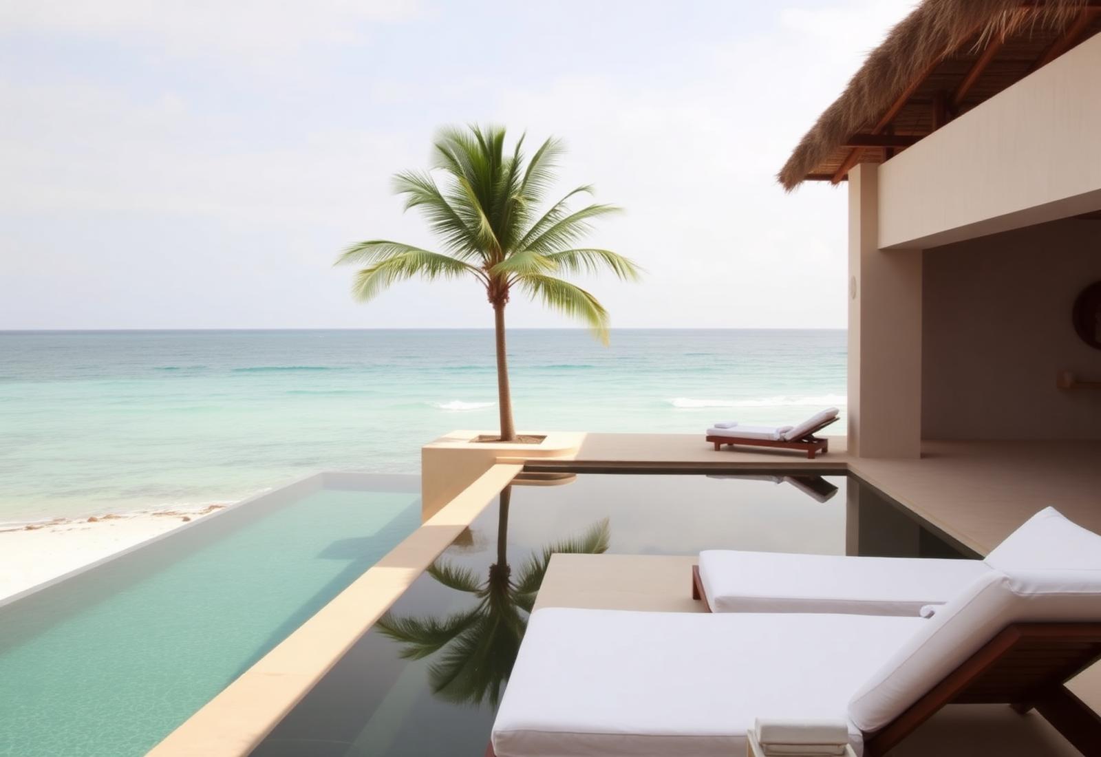 Beachfront villa with infinity pool